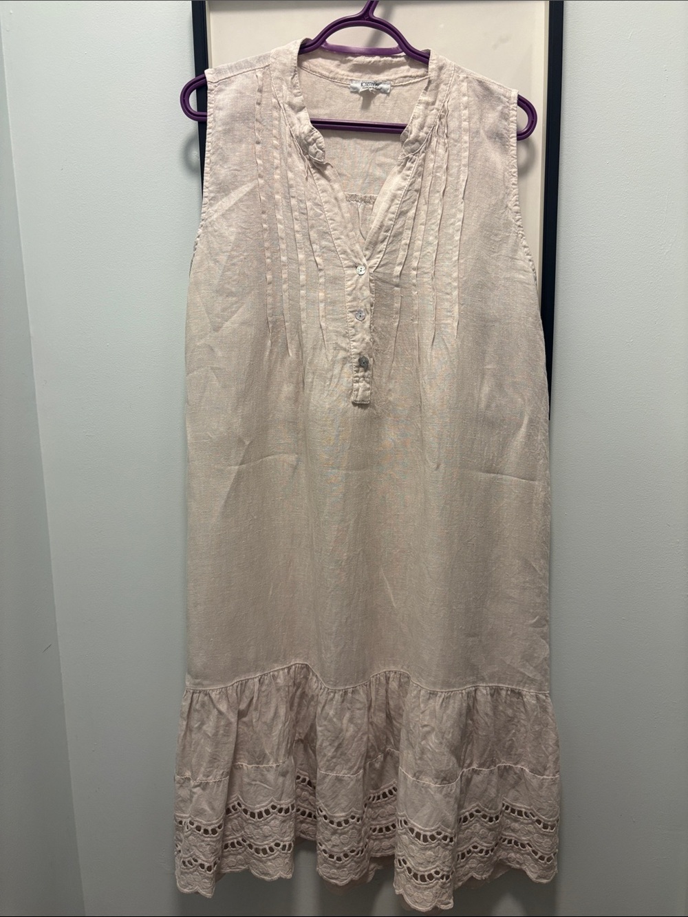 Rosemunde Pleated Embroidered Mini Dress in Pink Size Large